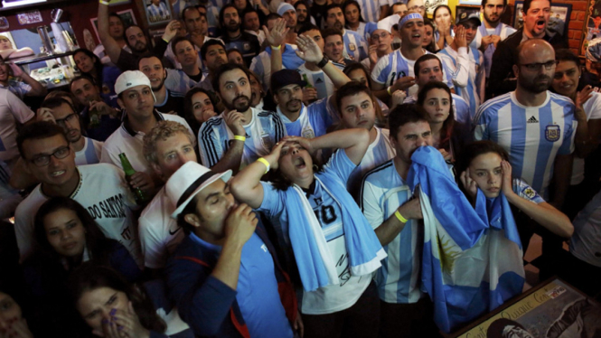 argentina ke final, pendukung berpesta