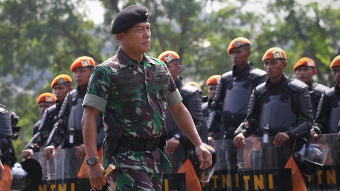 Panglima Moeldoko saat Apel kesiapan TNI