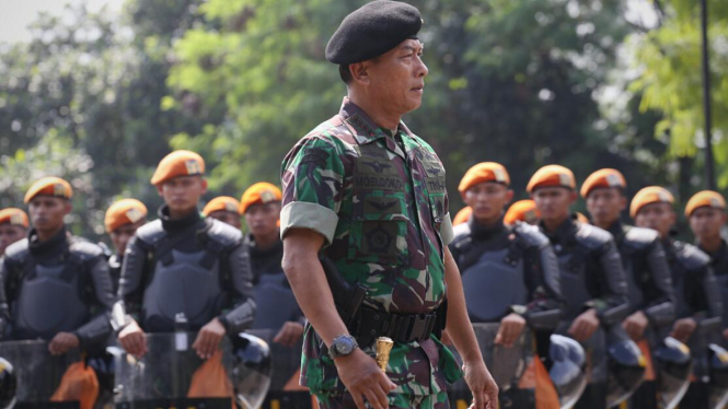 Panglima Moeldoko saat Apel kesiapan TNI