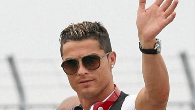 Cristiano Ronaldo saat tiba di Los Angeles