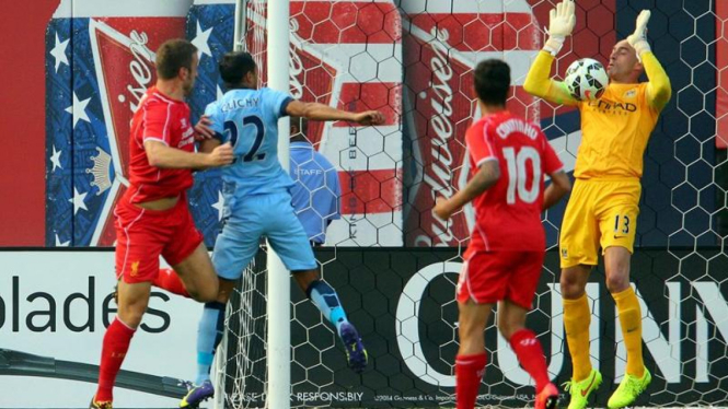 Pertandingan antara Manchester City dan Liverpool di laga pramusim.