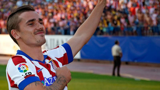 Antoine Griezmann dengan kostum Atletico Madrid