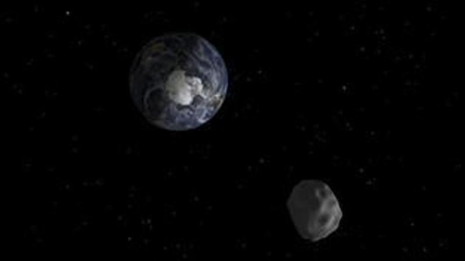 Ilustrasi asteroid dekati Bumi.