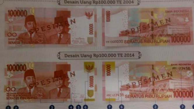 Desain Uang Rp100.000 Tahun Emisi 2014