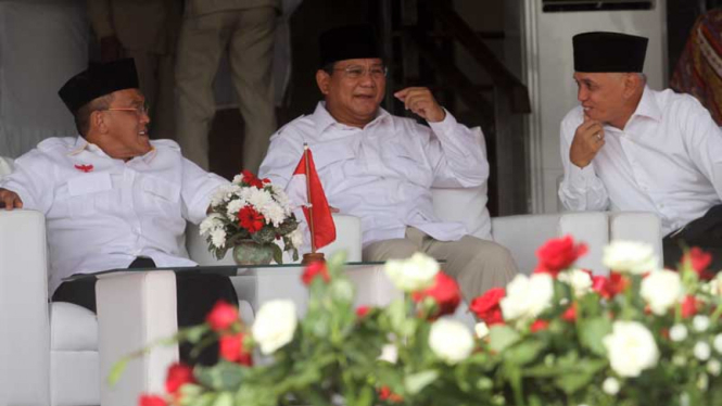 Prabowo-Hatta Upacara HUT RI Ke-69 di Cibinong