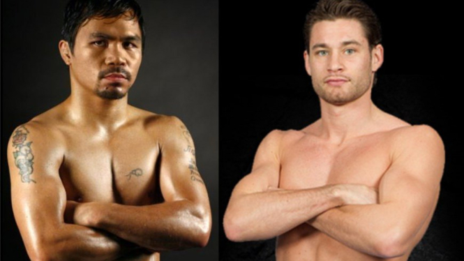 Manny Pacquiao (kiri) dan Chris Algieri