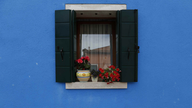 Rumah warna warni di Burano Italia