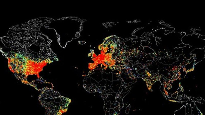 Pemetaan penggunaan internet di dunia