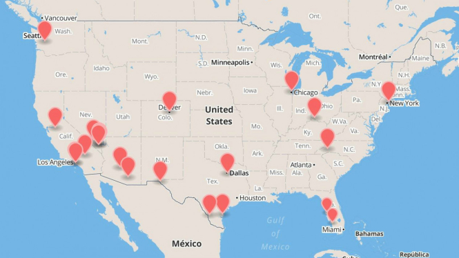 Peta menara ponsel gadungan di AS