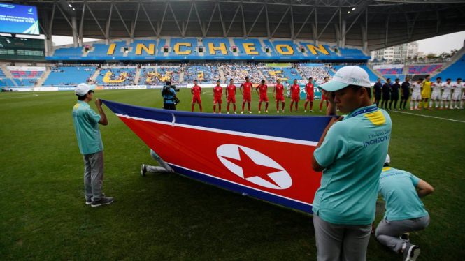 Bendera Korea Utara di Asian Games 2014