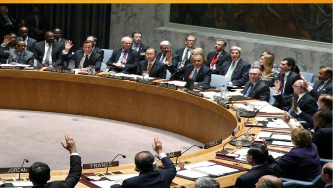 Para pemimpin dunia dalam pengambilan suara di Dewan Keamanan PBB.