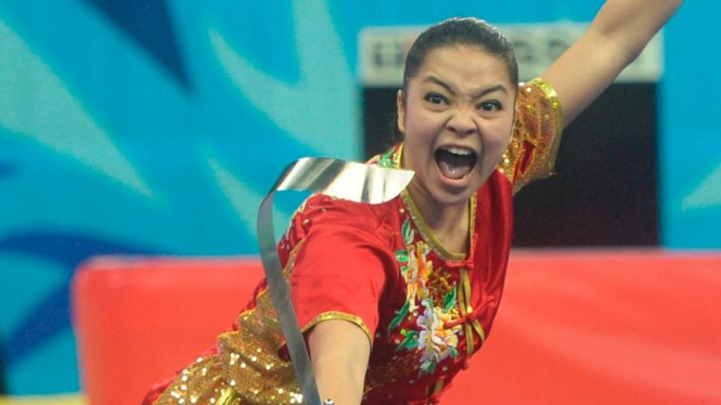 Atlet Wushu putri Indonesia Juwita Niza Wasmi