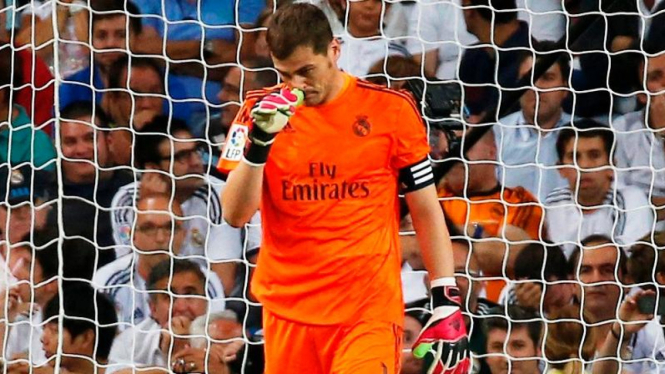 Kiper sekaligus kapten Real Madrid, Iker Casillas.