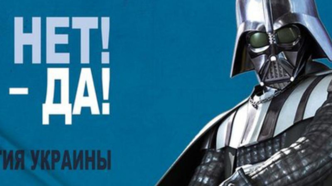 Darth Vader dalam iklan kampanye Partai Internet Ukraina