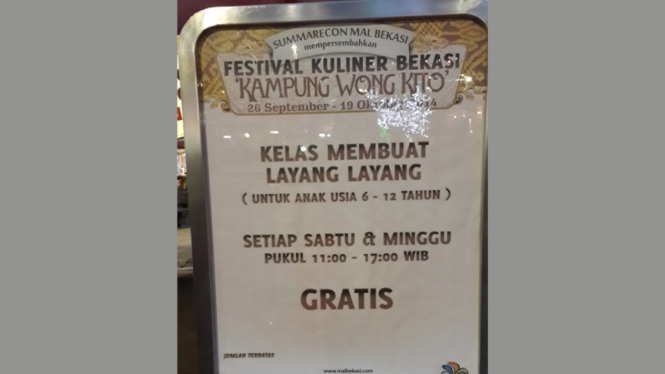 Workshop Layang-layang di Festival Kuliner Bekasi 