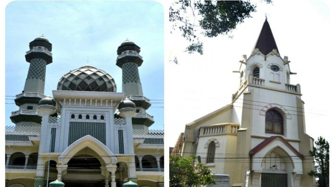 Masjid dan Gereja di Malang