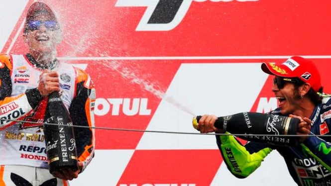 Marc Marquez dan Valentino Rossi di MotoGP Jepang.