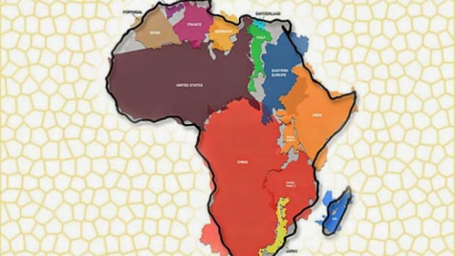Ilustrasi peta Benua Afrika tempat tinggal Suku Sentinel.