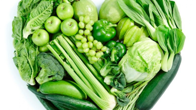 Sayur dan buah-buahan hijau