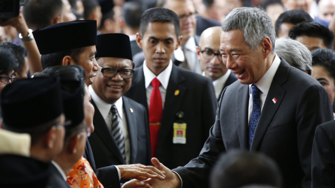 Presiden Joko Widodo dan PM Singapura Lee Hsien Loong