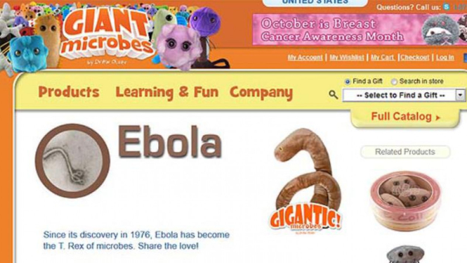 Boneka Ebola dijual melalui toko online