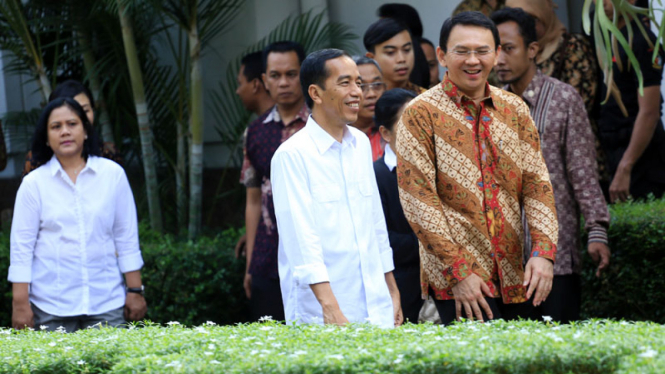 Gubernur DKI Jakarta Basuki Tjahaja Purnama saat berkunjung ke Istana Merdeka
