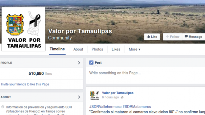 akun Facebook grup jurnalisme warga Meksiko