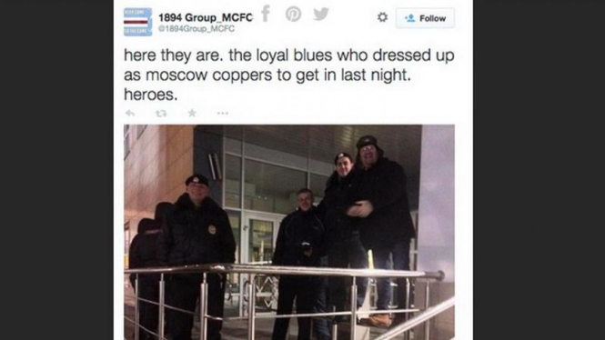 Fans ManCity menyamar sebagai polisi