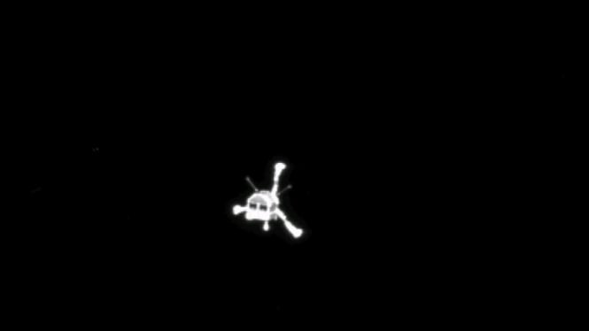 Pendaratan wahana robot Philae di atas permukaan komet 67P / Churyumov-Gerasimenko (Reuters/ESA/Rosetta) 