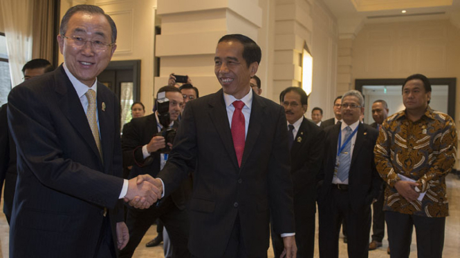 Presiden Jokowi Bertemu Dengan Sekjen PBB Ban Ki Moon