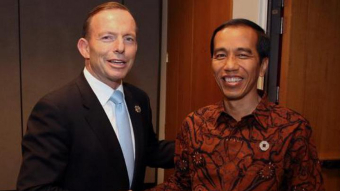 PM Australia Tony Abbott bertemu dengan Presiden Indonesia Joko Widodo