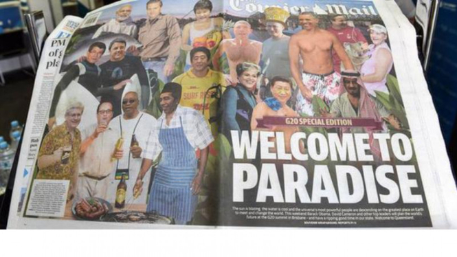 Sampul tabloid Australia buat karikatur Jokowi sedang pesta