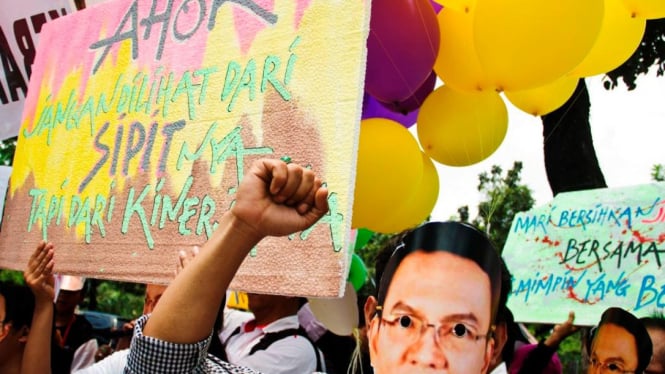 Demonstrasi pendukung Ahok jadi Gubernur DKI Jakarta 