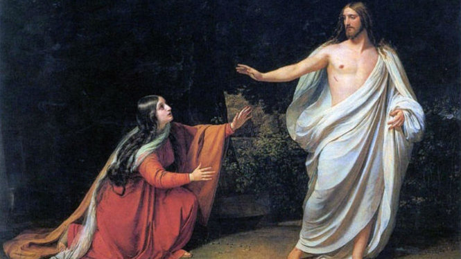 Ilustrasi Yesus dan Maria Magdalena.