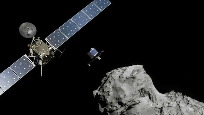Rosetta dan Philae mendekati Komet 67P / Churyumov-Gerasimenko.
