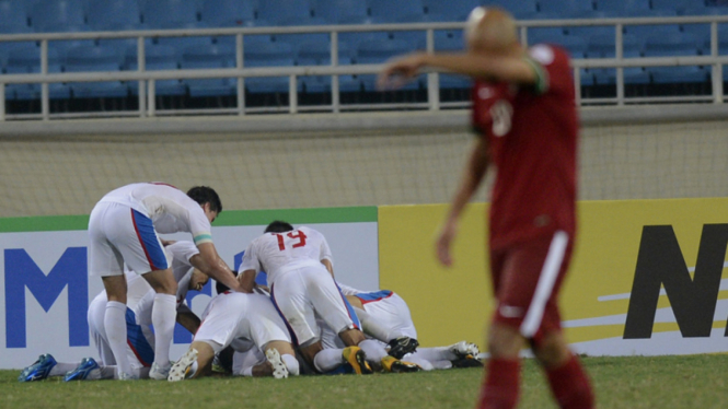 Pemain Timnas Filipina ketika bermain melawan Indonesia
