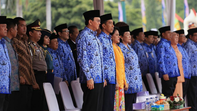 Jokowi dan Ahok di Peringatan HUT Korpri di Monas