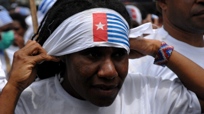 Aksi unjuk rasa mahasiswa Papua 