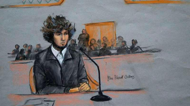Sketsa tersangka bom Maraton Boston Dzhokhar Tsarnaev