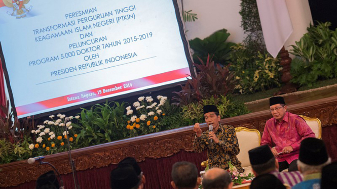 Presiden Joko Widodo dan Menag Lukman Hakim Saifuddin