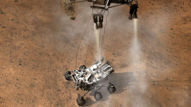 Ilustrasi pendaratan Curiosity di Mars