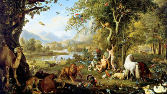 Adam dan Hawa di taman Eden.