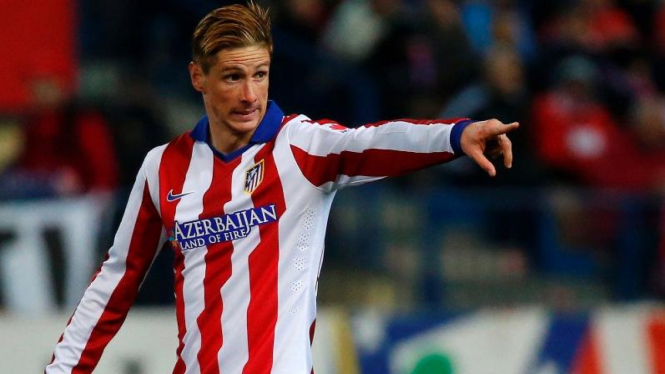 Striker Atletico Madrid, Fernando Torres di laga kontra Real Madrid