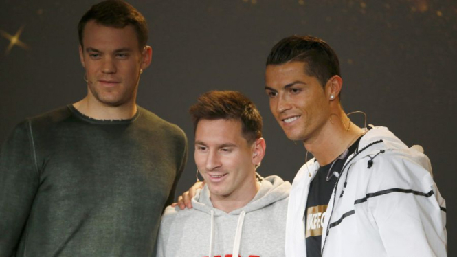 Manuel Neuer, Lionel Messi dan Cristiano Ronaldo