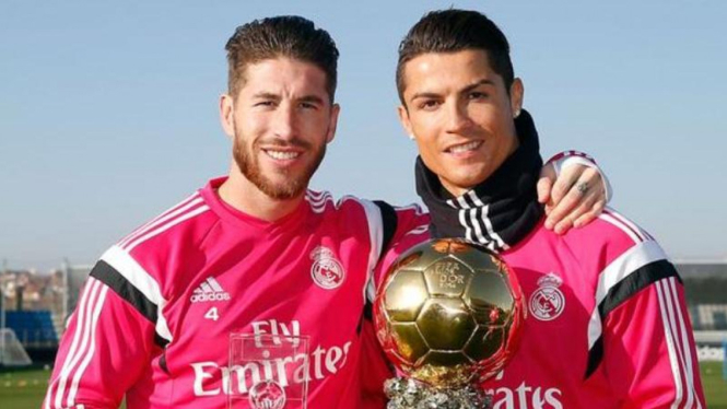 Pemain Real Madrid, Cristiano Ronaldo dan Sergio Ramos