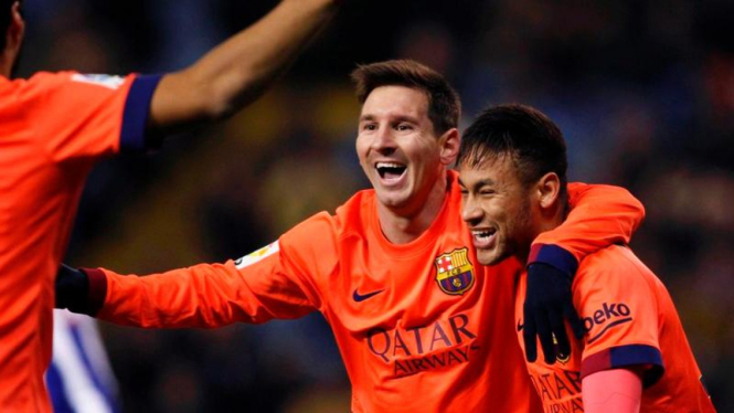 Pemain Barcelona, Lionel Messi dan Neymar