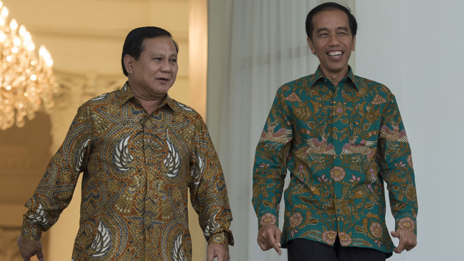 Presiden Joko Widodo saat bertemu Ketua Umum Partai Gerindra Prabowo Subianto.