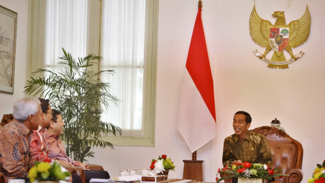Presiden Jokowi bertemu pimpinan DPR.