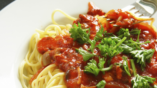 Ilustrasi pasta atau spageti