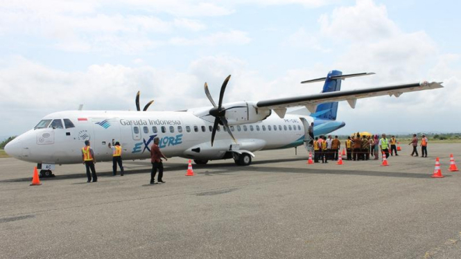 Penerbangan perdana Garuda Indonesia rute Lhokseumae-Medan